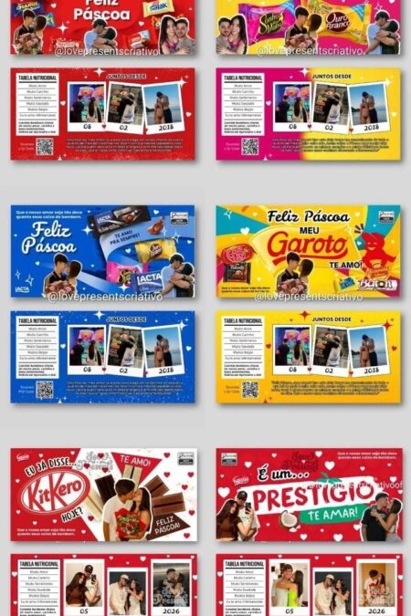 Caixa de bombom e caixa bis editável no CANVA