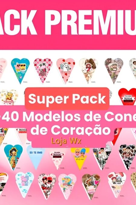 Pack Premium + 50 Moldes de Cones de Coração
