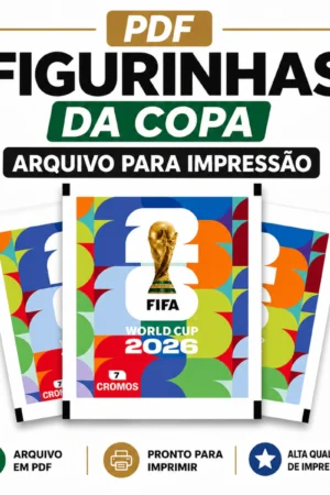 Kit Digital Figurinhas da Copa do Mundo 2026 em PDF