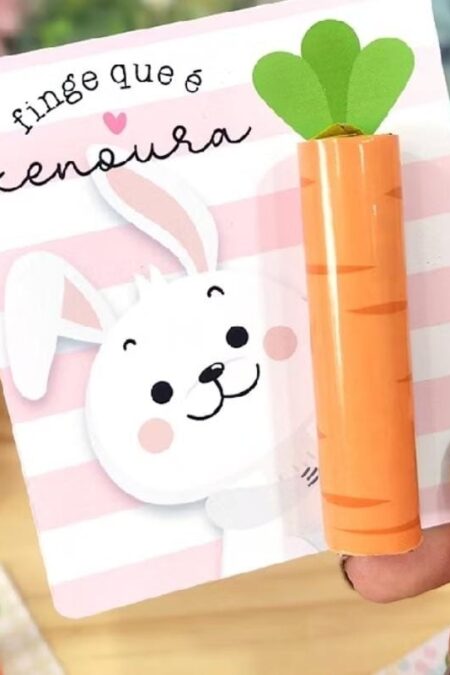 Card (Cartão) porta Batom Coelho Páscoa