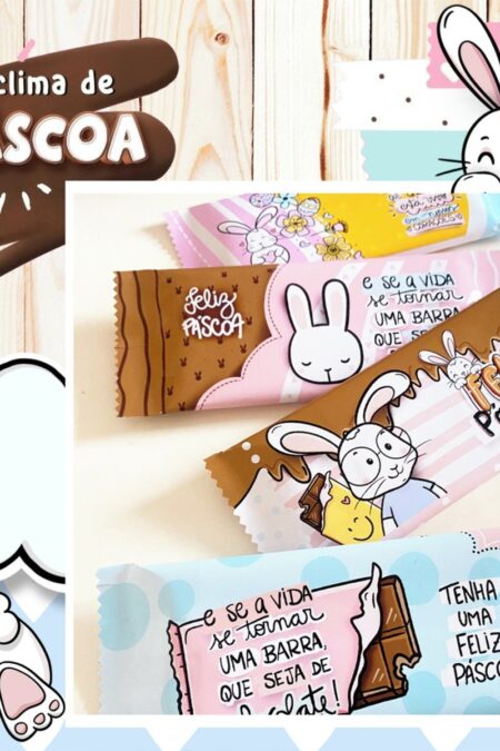 Arquivo Digital de Barra de Chocolate 90g Personalizada Páscoa