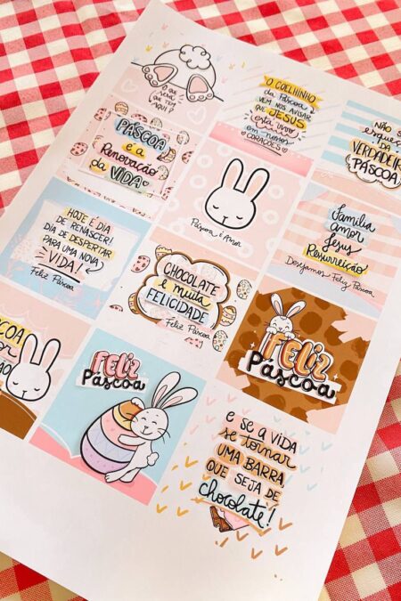 Arquivo Digital Tag Quadrada Páscoa em PNG + PDF + SVG