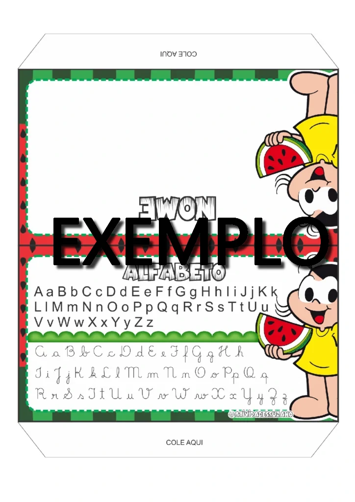 Cracha de mesa Turma da mônica em PDF