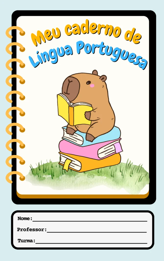Capa de Caderno Infantil Capivara em PDF - Imagem 5