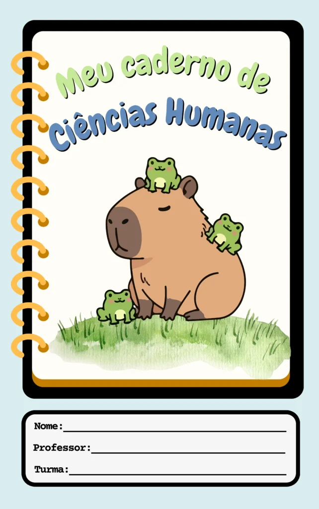 Capa de Caderno Infantil Capivara em PDF - Imagem 4