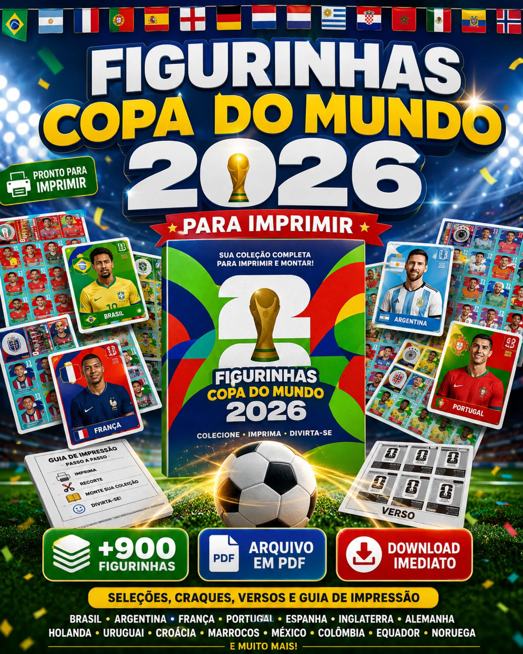 Figurinhas da Copa do Mundo 2026 para Imprimir – Kit Completo com +980 Figurinhas