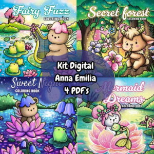 Kit Digital Anna Emilia 4 Livros Famosos em pdf para Colorir