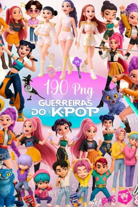 Kit Digital Guerreiras do K-pop 190 Imagens Png Alta Resolução
