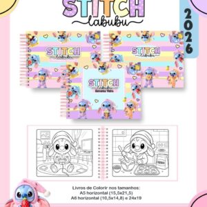 Arquivo Digital - Livro de Colorir - Stitch Labubu 2026