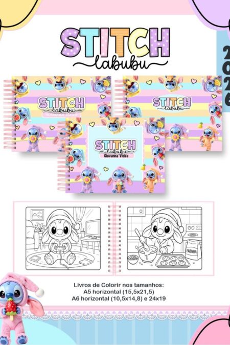 Arquivo Digital - Livro de Colorir - Stitch Labubu 2026