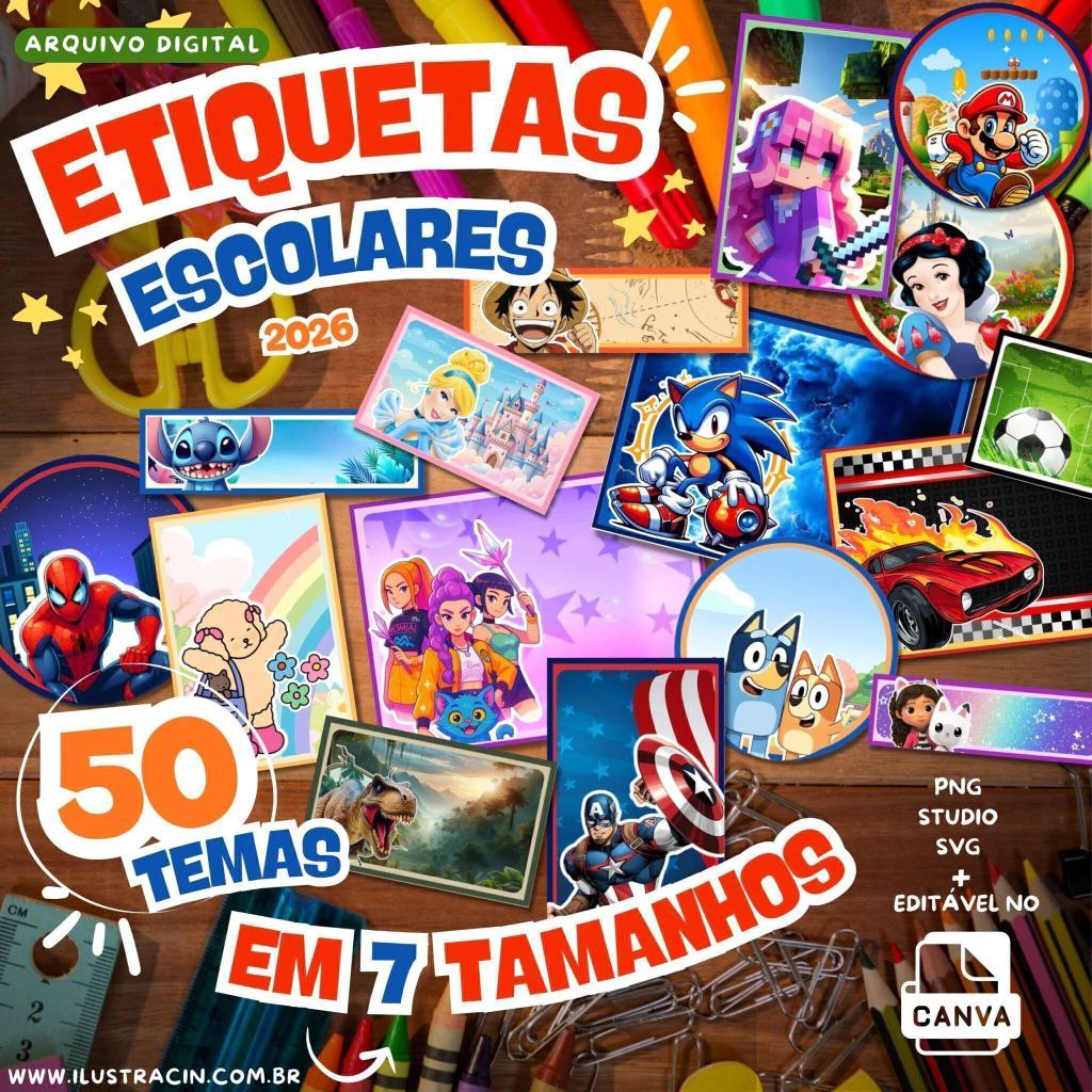ARQUIVO DIGITAL – ETIQUETAS ESCOLARES 2026