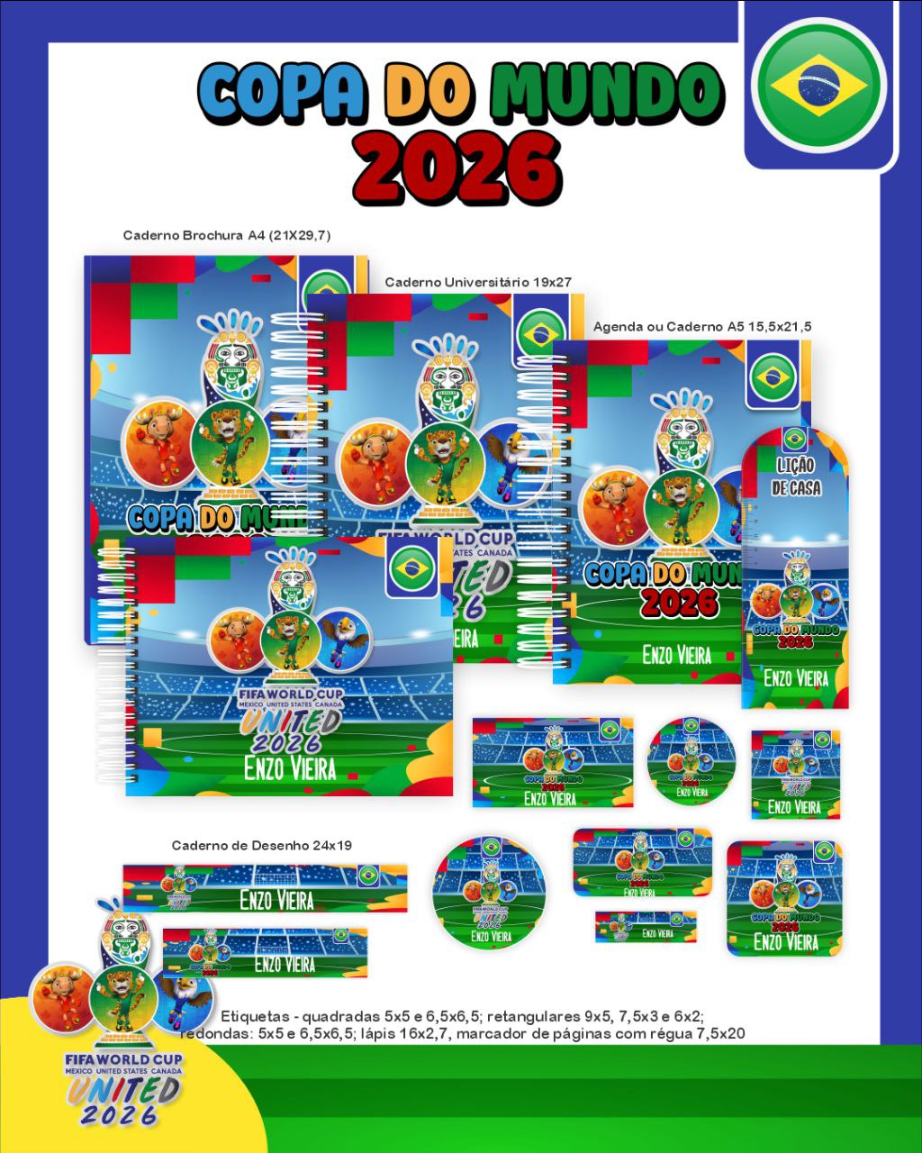 Arquivo Encadernação Escolar 2026 Copa do Mundo