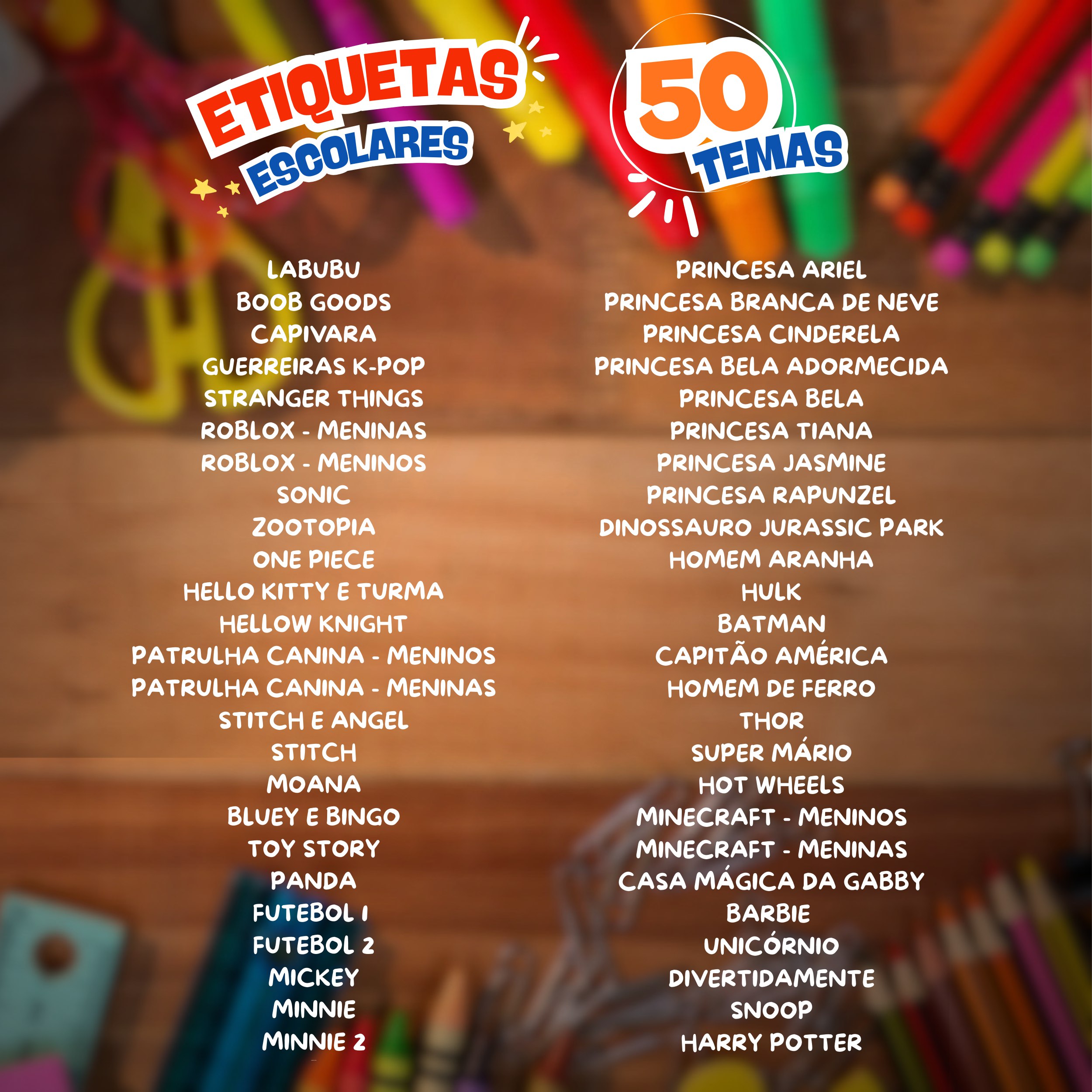 ARQUIVO DIGITAL – ETIQUETAS ESCOLARES 2026 - Imagem 2