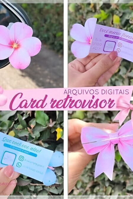 Arquivo Digital Cartão Card Retrovisor - PNG + CANVA + STUDIO