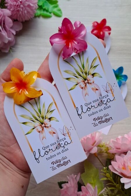 Arquivo PDF para Presilha em Formato de Flor - Dia das Mulheres