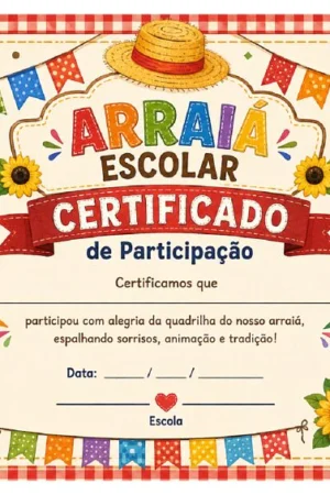 Certificado do arraiá escolar para imprimir