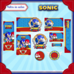 Arquivo Digital Etiquetas Escolares Sonic Mania - PDF e Studio