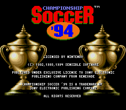 Jogar Championship Soccer ’94 – SNES Gratis Online