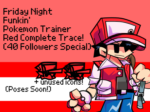 Friday Night Funkin’ Pokémon Trainer Red Complete Vector Trace