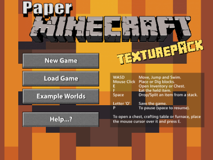 Paper Minecraft Texture Pack - Jogos Online