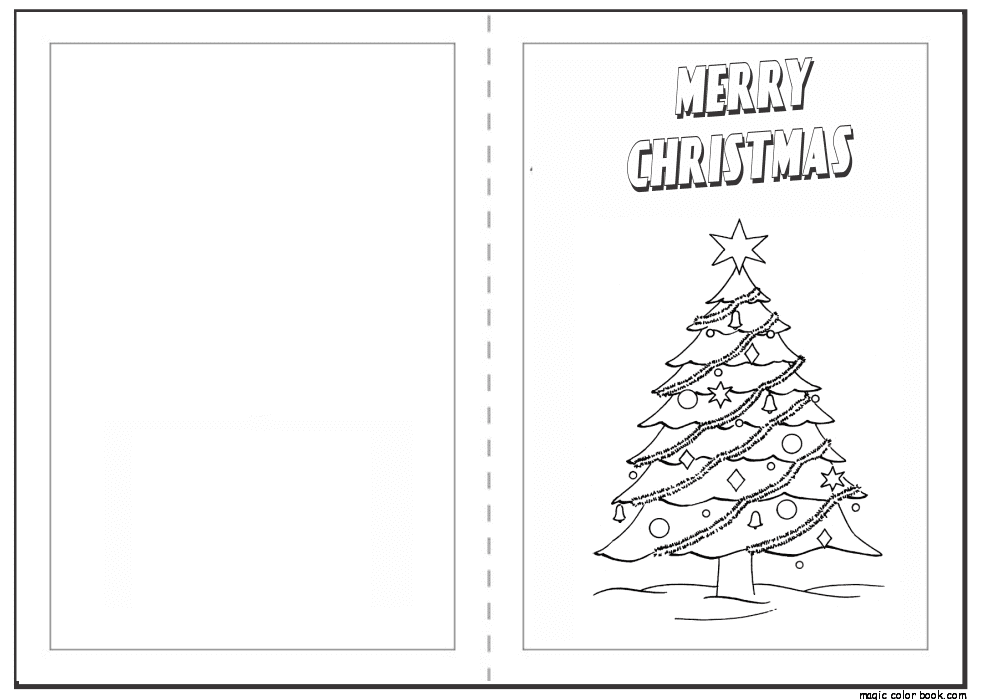 Páginas para colorir de cartão de Natal grátis