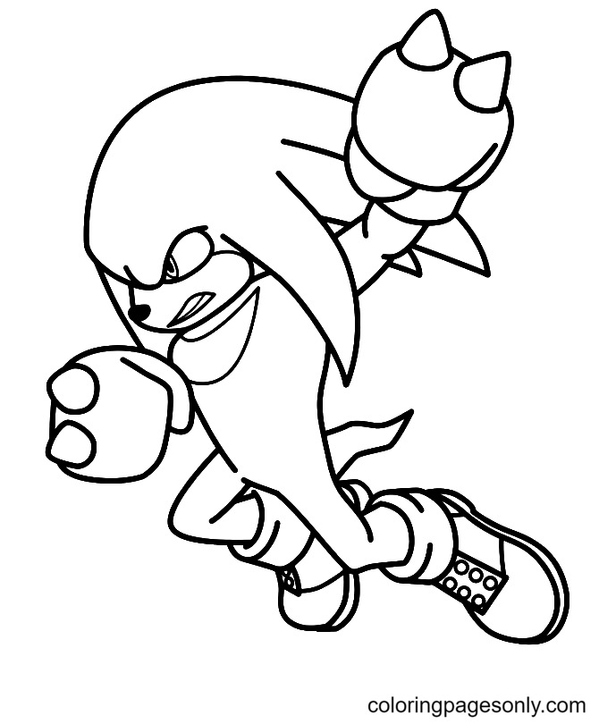 Knuckles the Echidna – Sonic the Hedgehog 2 para Colorir