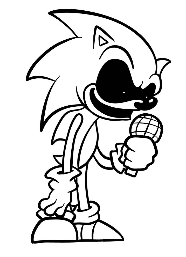 Sonic Exe FNF para Colorir