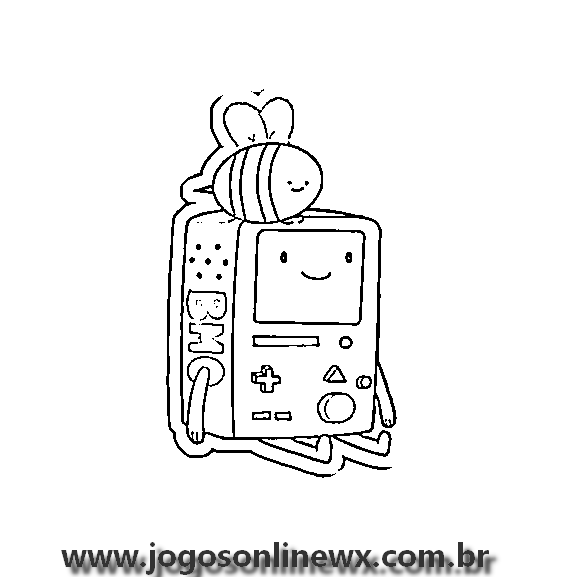 BMO com Abelha para Colorir e Imprimir