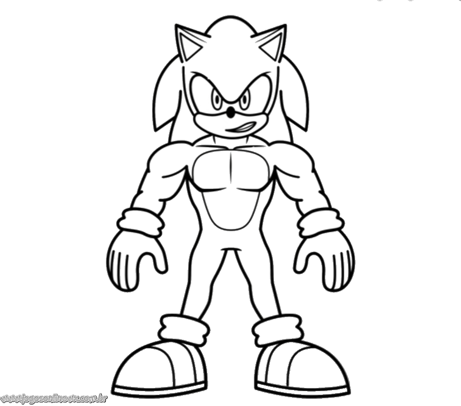 SONIC Musculoso para Colorir