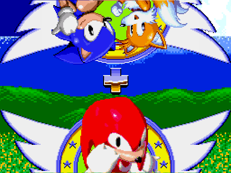 Sonic the Hedgehog & Miles “Tails” Prower the Fox in Knuckles the Echidna in Sonic the Hedgehog 2