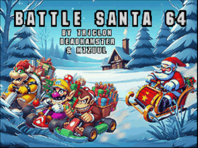 Battle Santa 64 Hack of Mario Kart 64 - Jogos Online