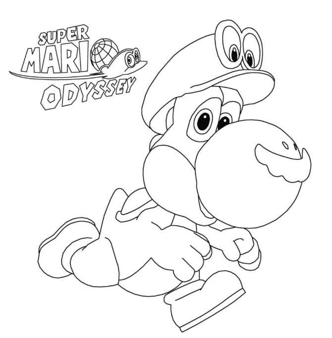 Yoshi Super Mario Odyssey Para Colorir
