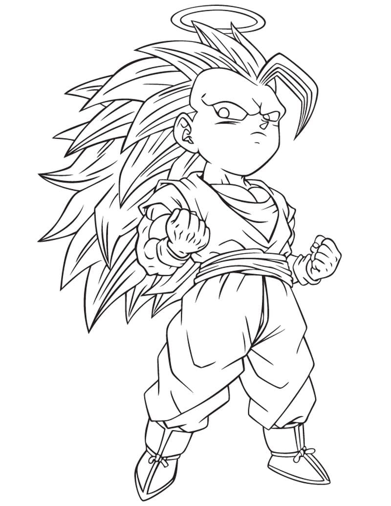 Para Colorir Chibi Goku Imprimir - Jogos Online