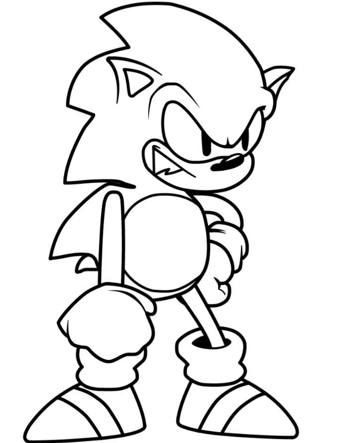 Para Colorir Sonic FNF Extra Life Imprimir