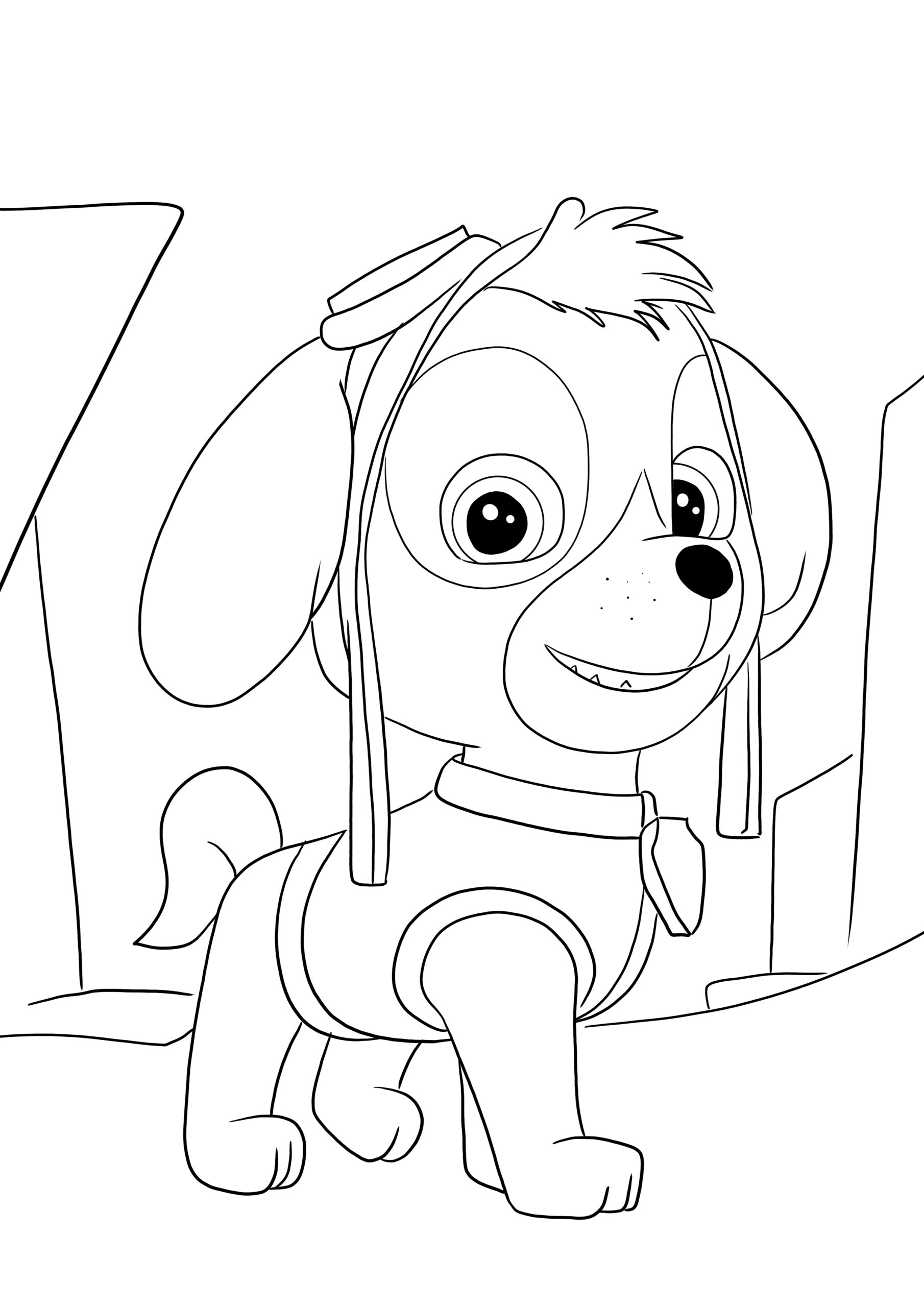 Patrulha Canina Sky página para colorir e imprimir grátis para crianças