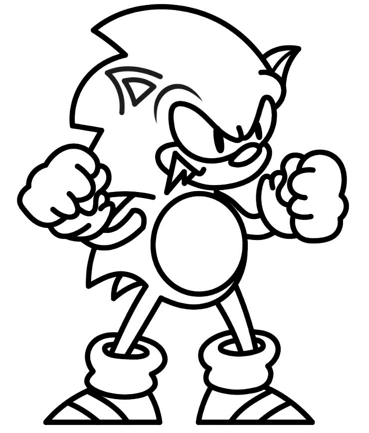 Para Colorir Sonic FNF Imprimir