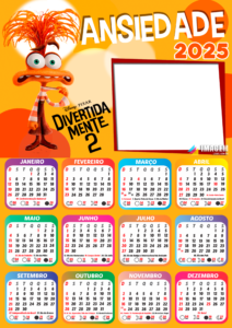 Moldura Calendário 2025 Ansiedade Divertidamente 2 PNG