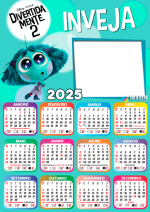 Moldura Calendário 2025 Inveja Divertidamente 2 PNG
