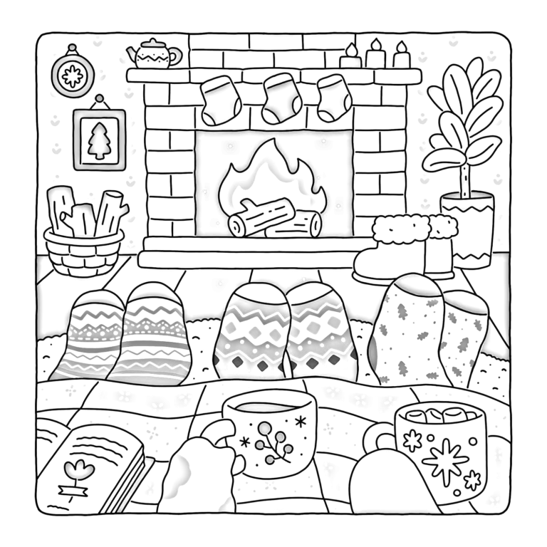 Fuzzy Hygge Cute And Cozy Coloring Book For Adults & Teens Em Jogos Online Wx