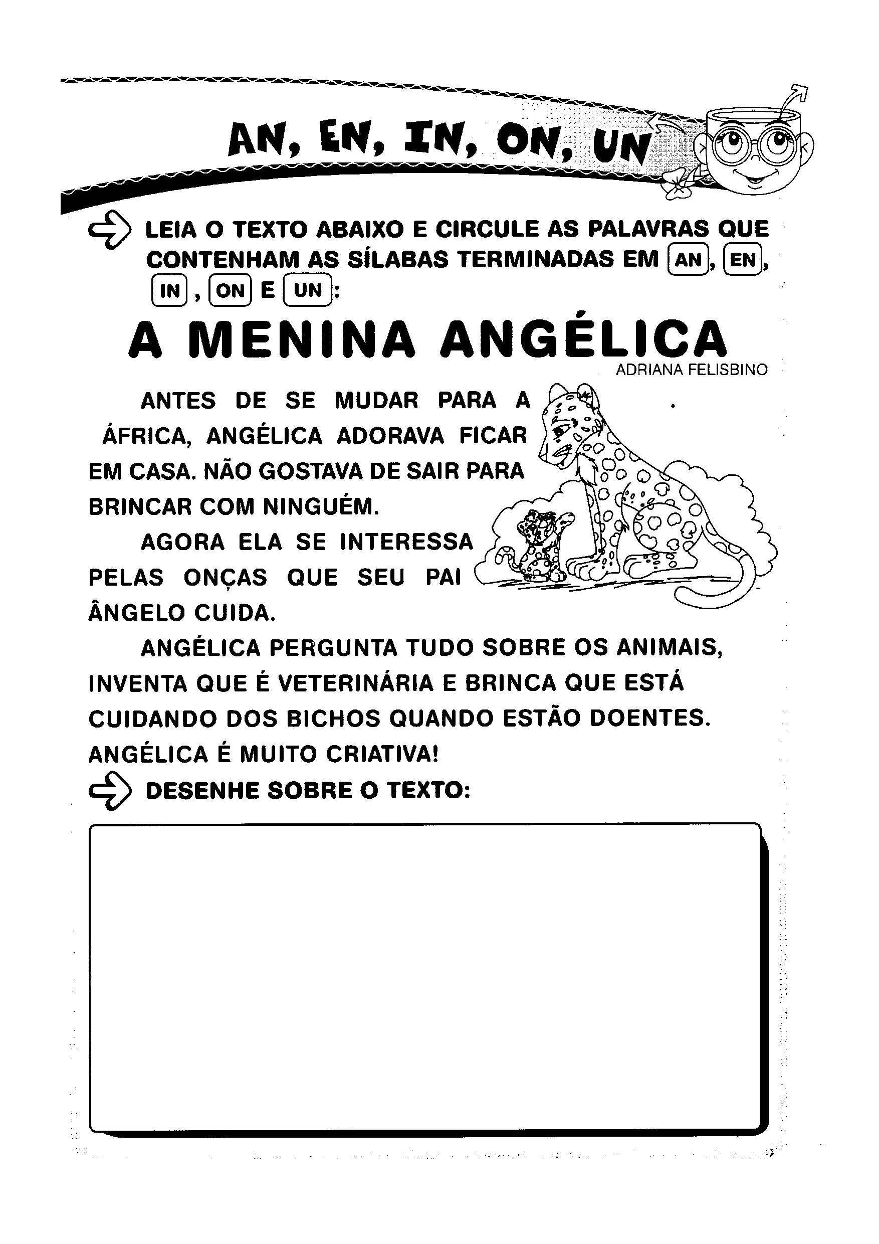 Atividades de Ortografia com AN, EN, IN, ON e UN para Alfabetização
