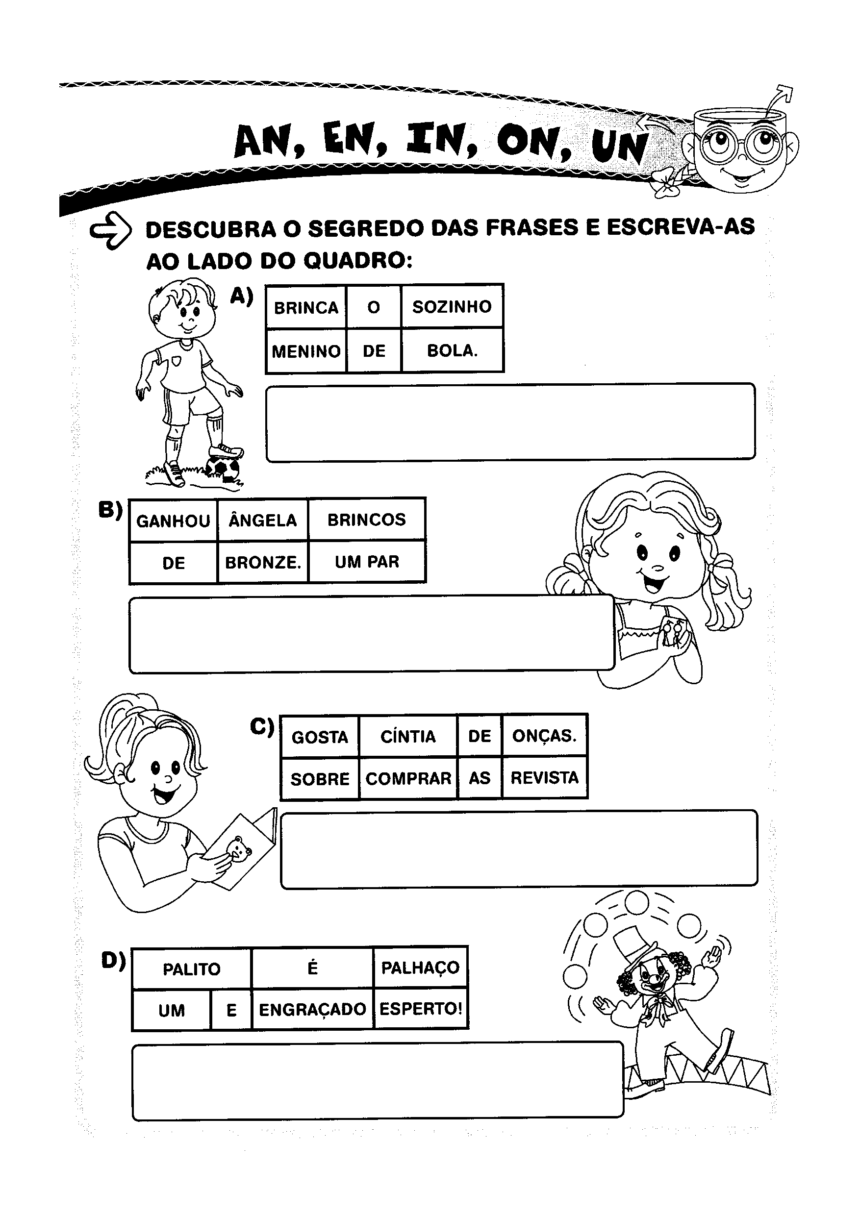 Efai3089 Alfabetizacao Ortografia Letra An En In On Un Frases