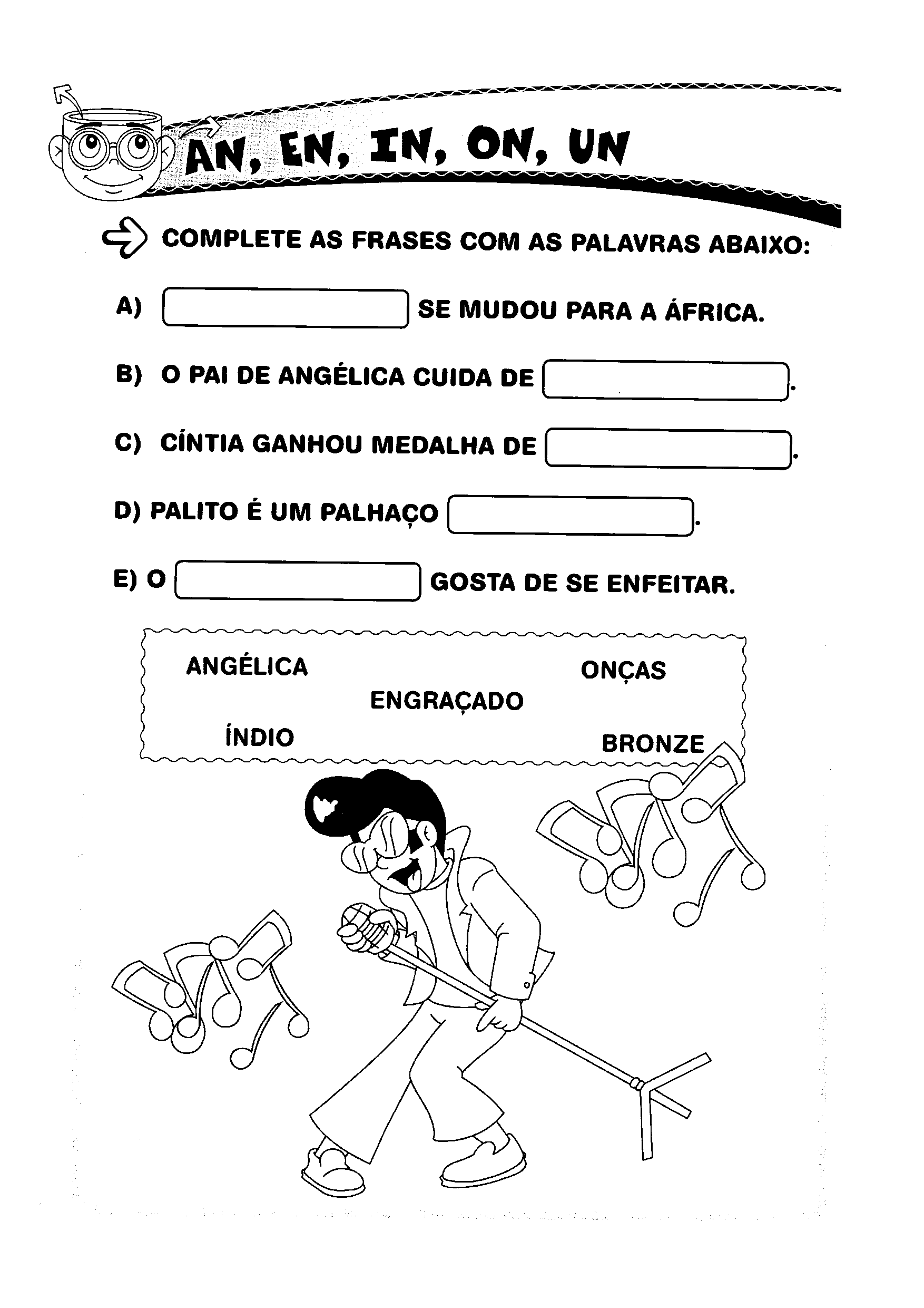 Efai3090 Alfabetizacao Ortografia Letra An En In On Un Completar Frases