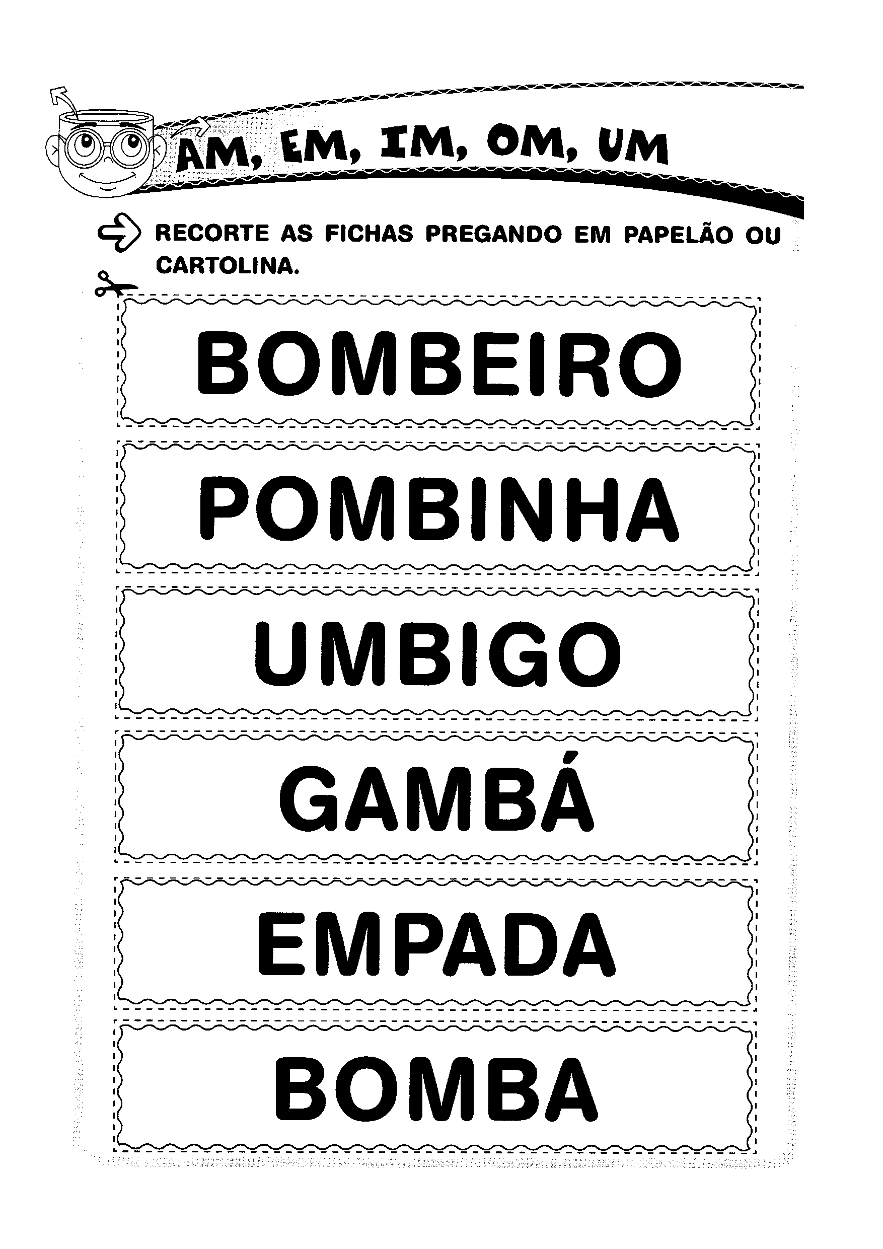 Efai3096 Alfabetizacao Ortografia Letra Am Em Im Om Um Recortar