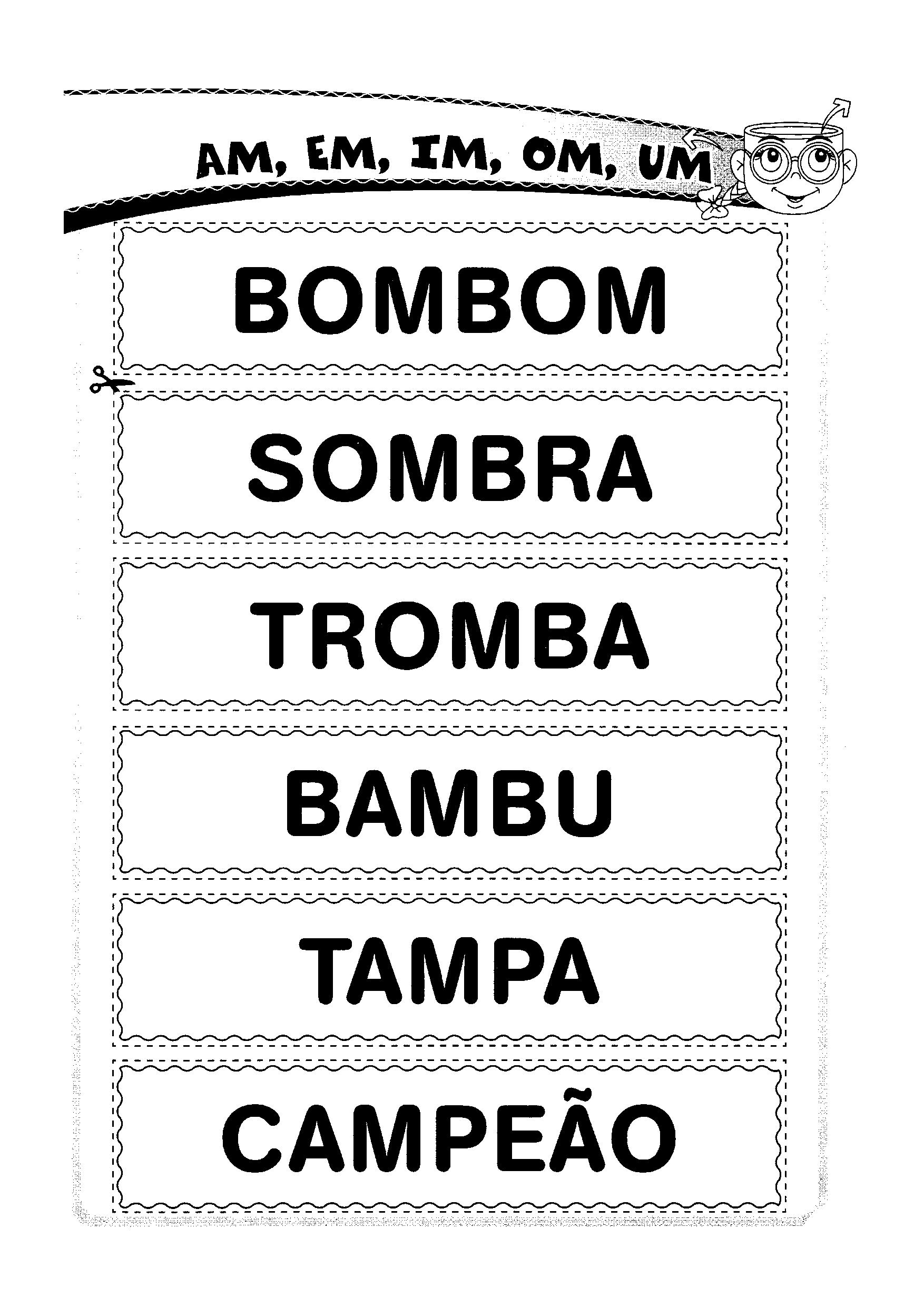 Efai3097 Alfabetizacao Ortografia Letra Am Em Im Om Um Recortar