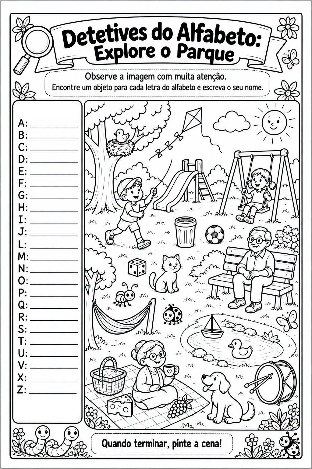 DETETIVES DO ALFABETO: EXPLORE O PARQUE!