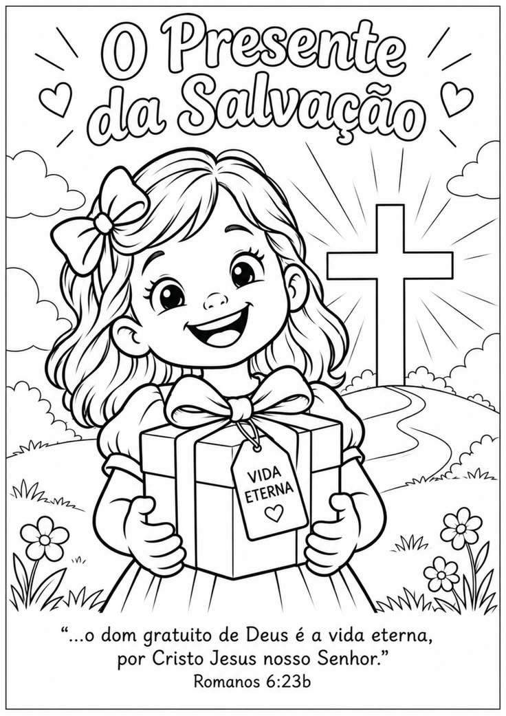 O Presente da Salvação – Vida Eterna | Desenho para Colorir