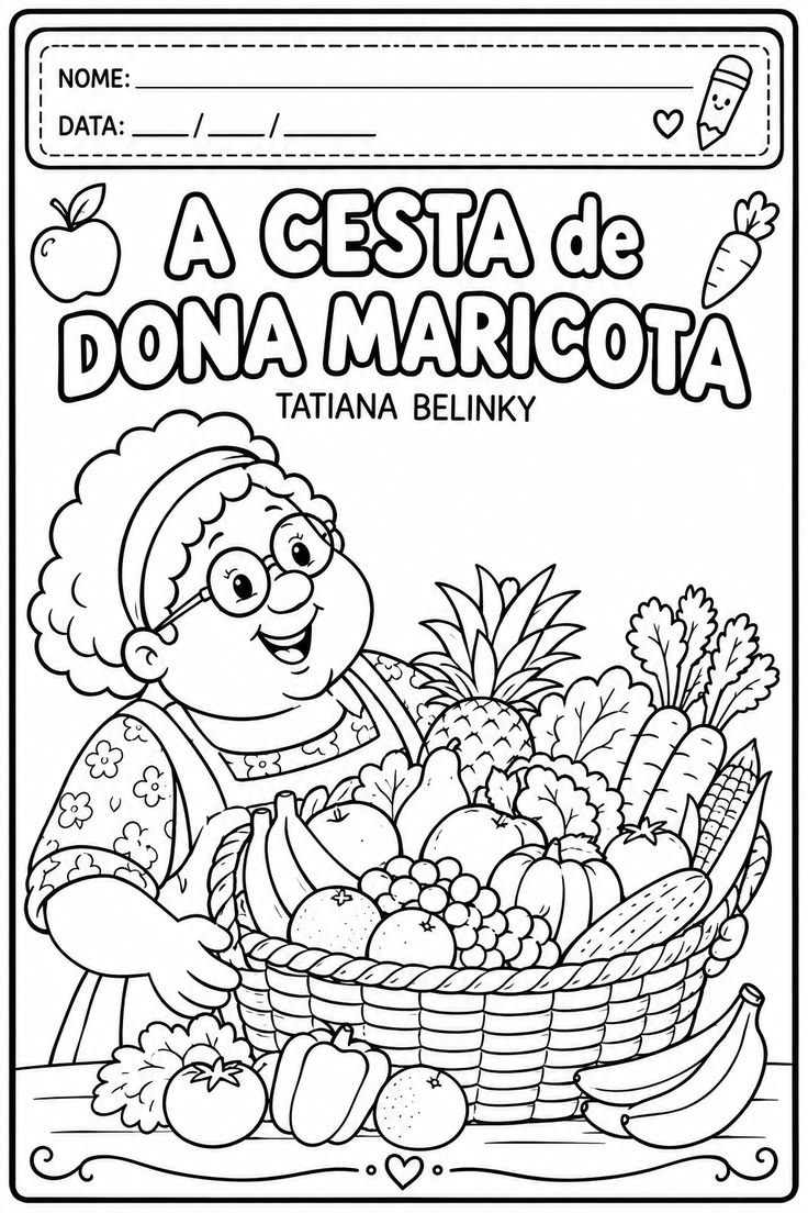 Atividade Pintura a cesta de dona maricota – Desenhos para Colorir